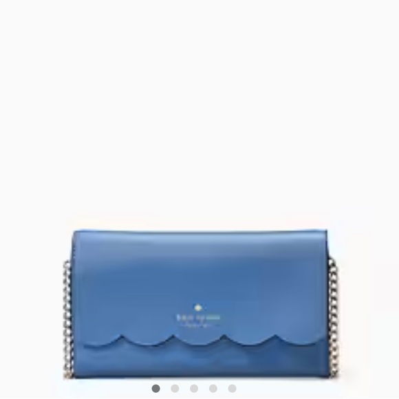 Kate Spade Gemma Cross Body Gold Chain Leather Fresh Blue NWT - Picture 2 of 12